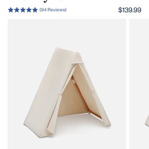 LALO Canvas Kids Teepee Play Tent - Neutral Cream